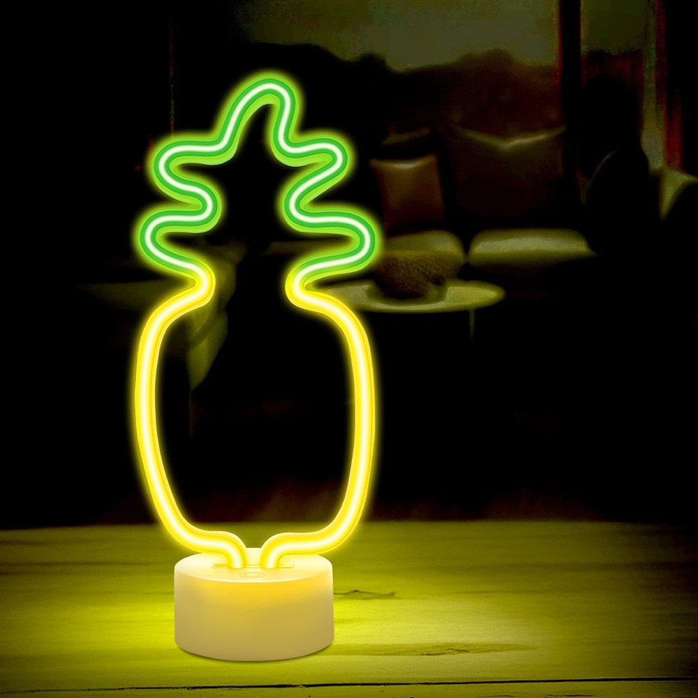 Neon na podstawce LED ANANAS pomar-zielony USB-C FSC-12 Forever Light
